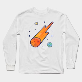 Falling meteor cartoon Long Sleeve T-Shirt